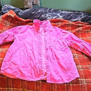 Pink corduroy shacket